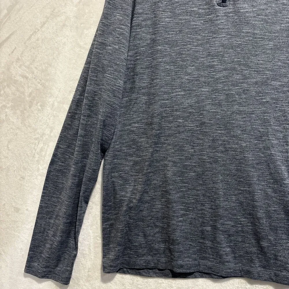 J Crew Performance 1/4 Zip Shirt Navy Heather Long Sleeve Pullover Men's Large